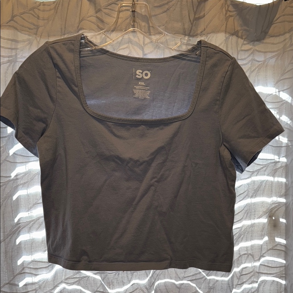 SO Women's Blue Square Neck Top